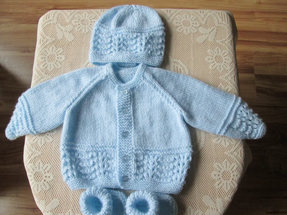 Hand knitted Baby Cardigans hats & booties. - Image 2