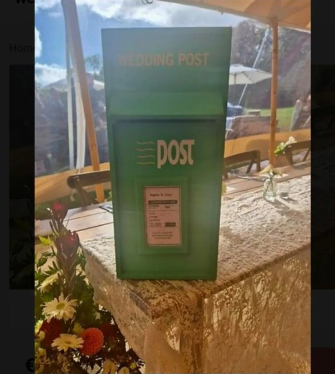 Wedding Postbox for hire in Waterford - Image 2
