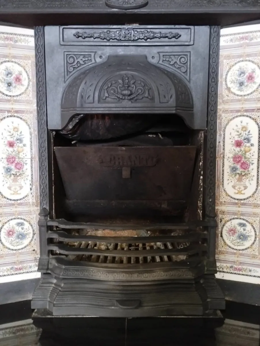 Stunning Oak Fireplace + Cast Iron Inset & Granite - Image 2