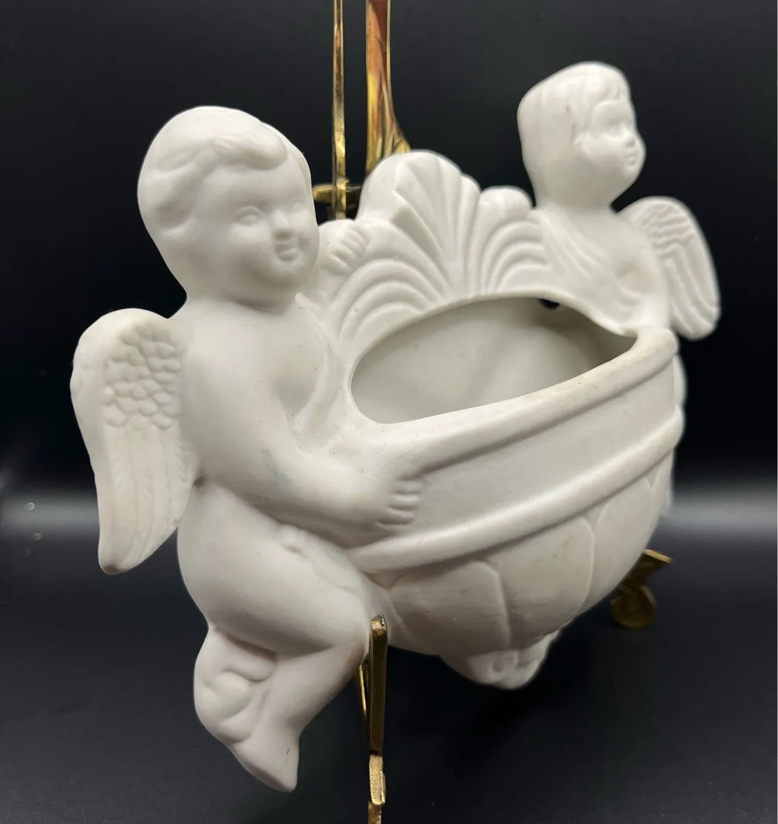 Vintage cherub wall pocket planter - Image 2