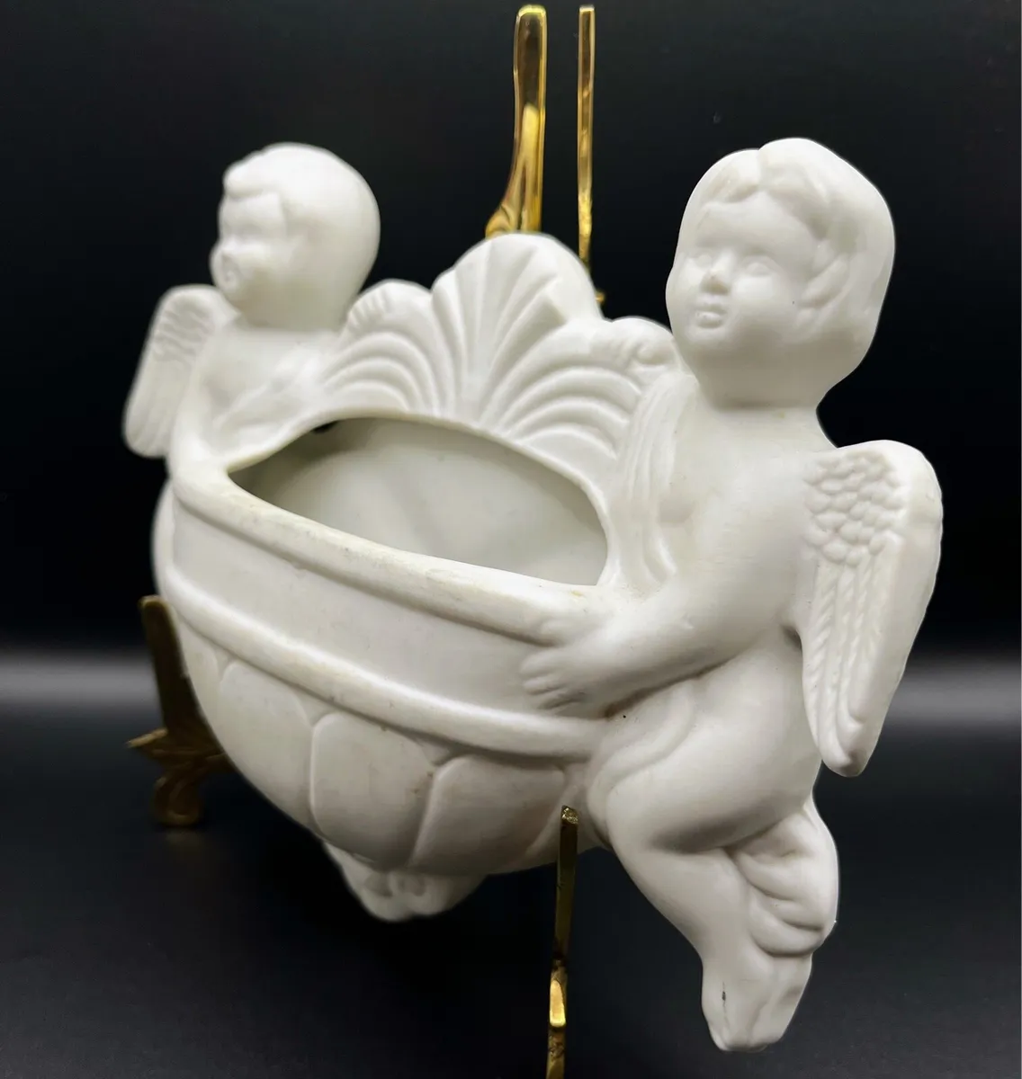 Vintage cherub wall pocket planter - Image 3
