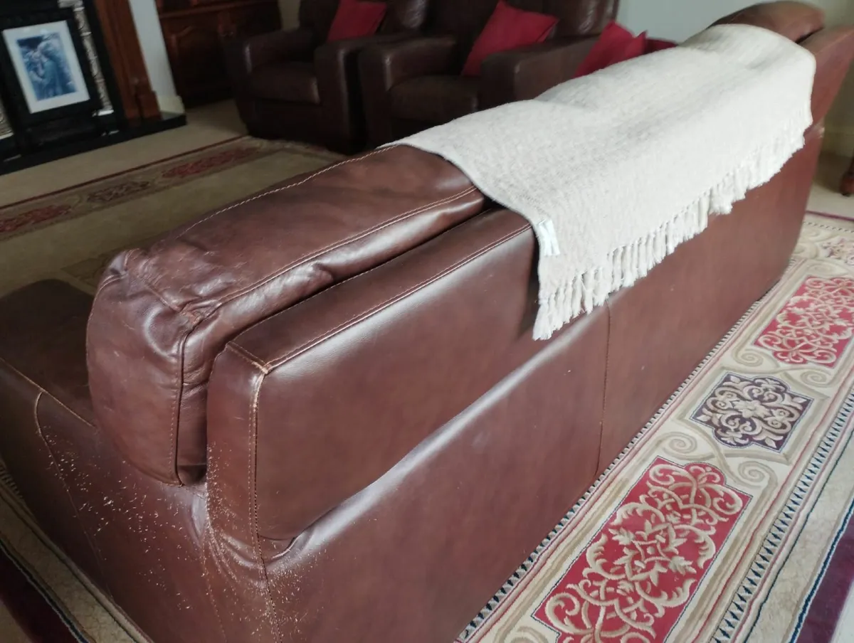 3-1-1 Living Room Suite in Chocolate Brown Leather - Image 4