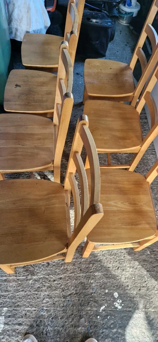 6 Wooden Kitchen Table Chairs - Image 1