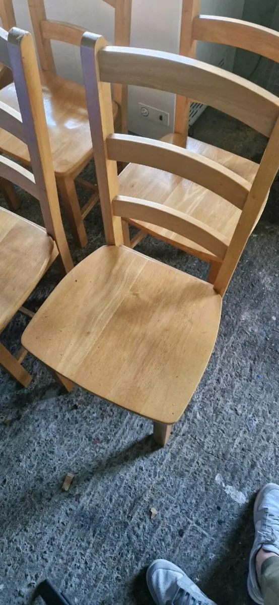 6 Wooden Kitchen Table Chairs - Image 2