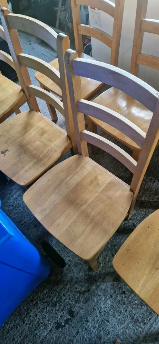 6 Wooden Kitchen Table Chairs - Image 3