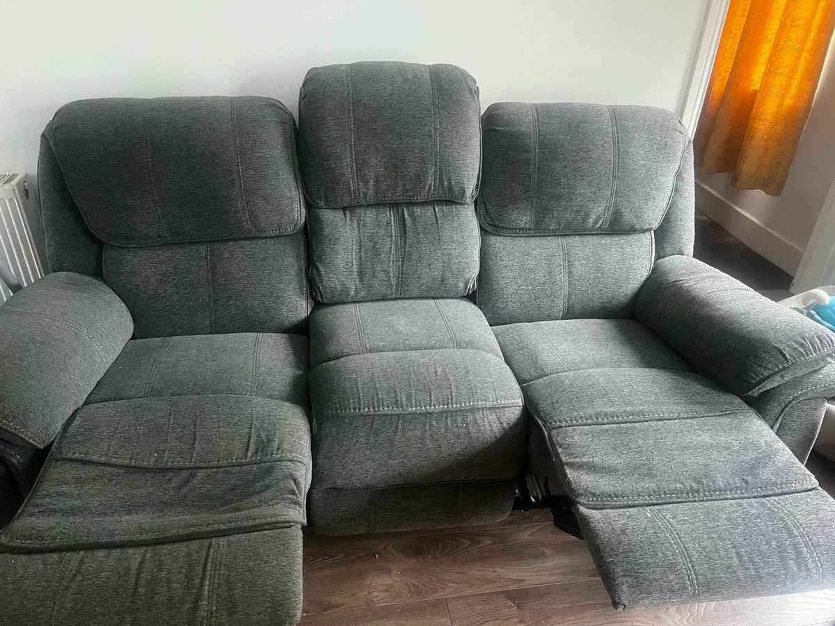Recliner and 3 seater together for sale - Image 2