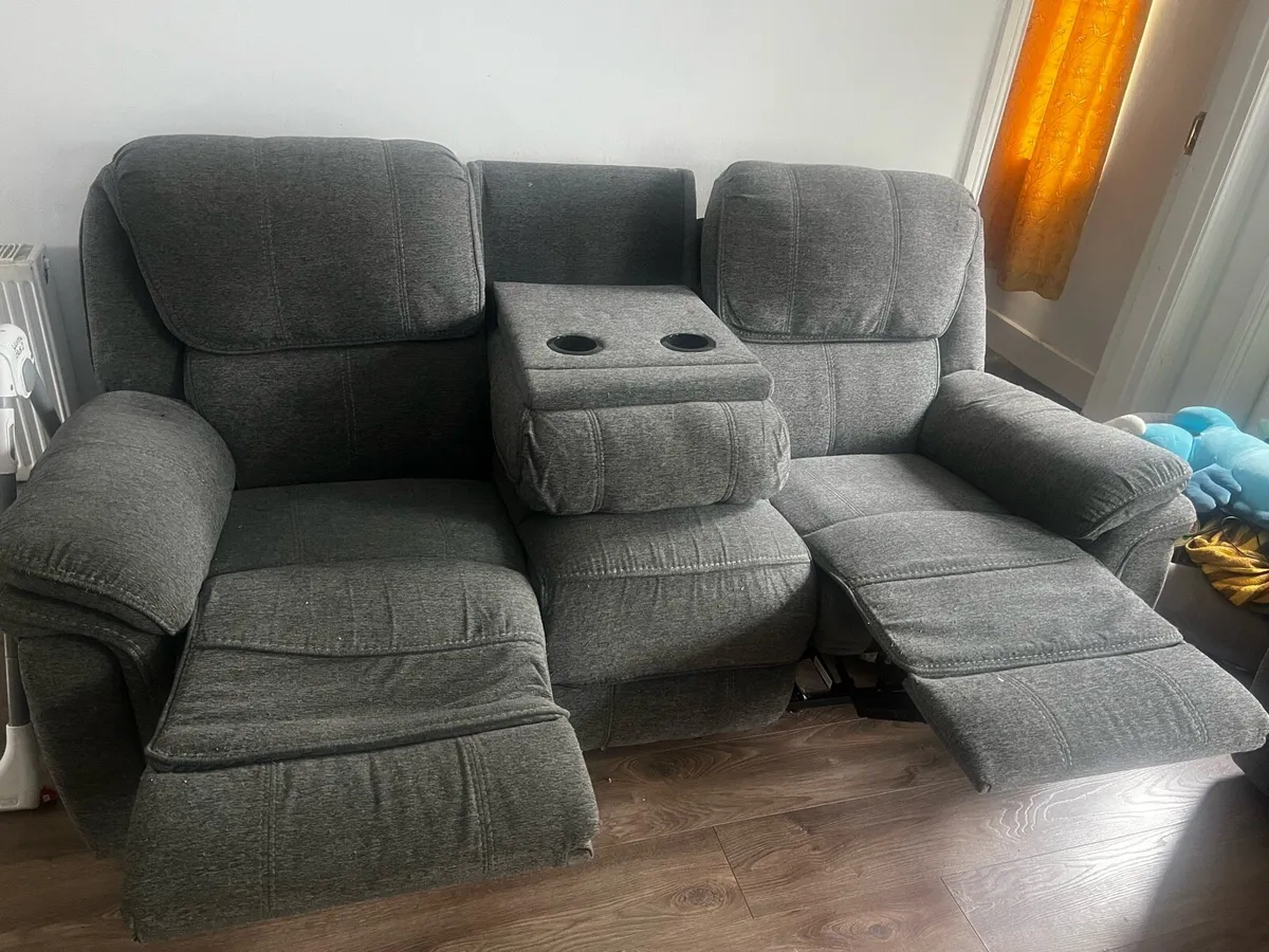 Recliner and 3 seater together for sale - Image 3