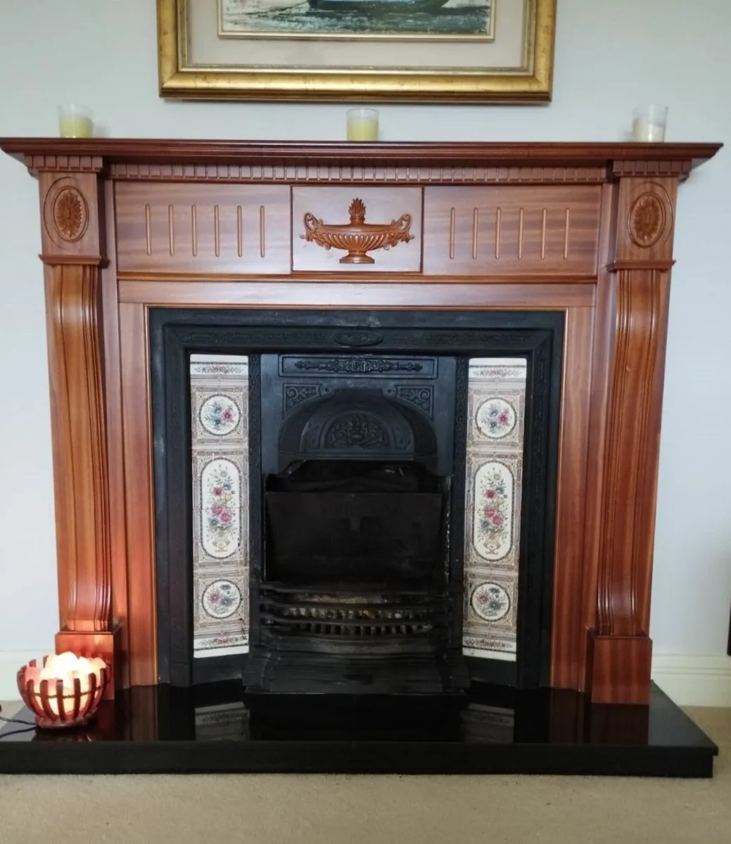 Stunning Oak Fireplace + Cast Iron Inset & Granite - Image 1