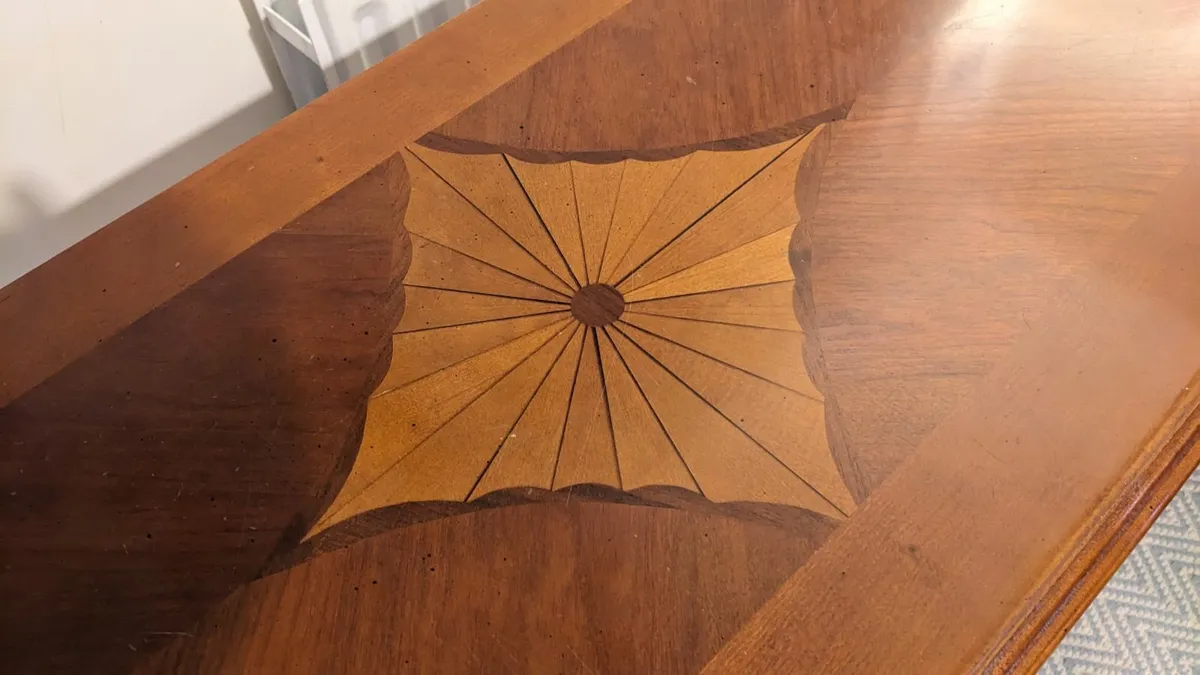 Inlaid wooden console table - Image 4