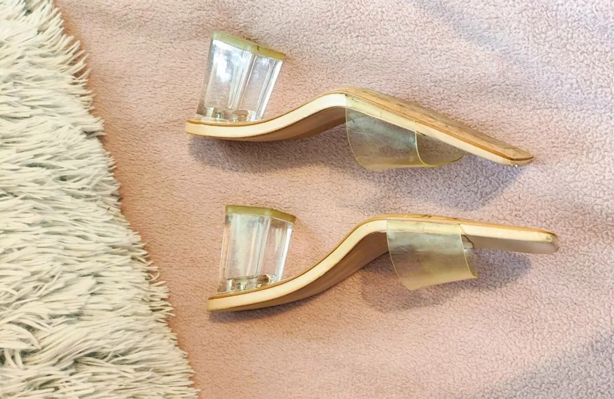 Zara Women Vinyl Mules with Methacrylate Heels Siz - Image 3