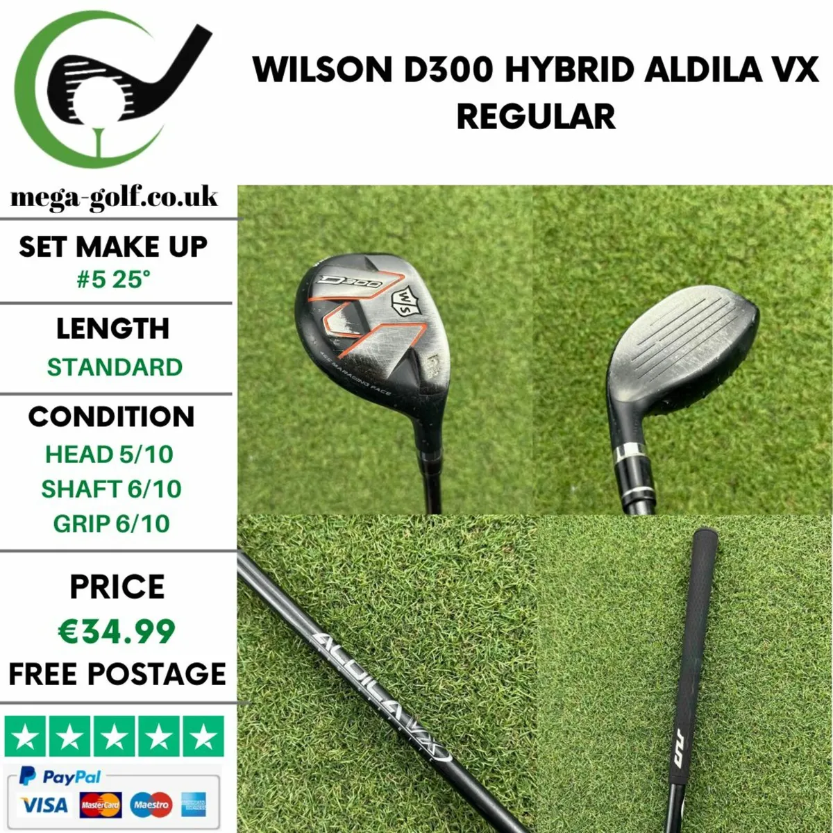 Wilson D300 Hybrid / #5 25° / Aldila VX Regular - Image 1