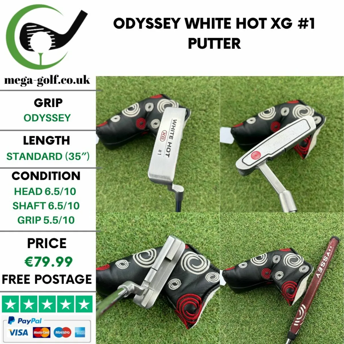 Odyssey White Hot XG #1 Putter / 35″ - Image 1