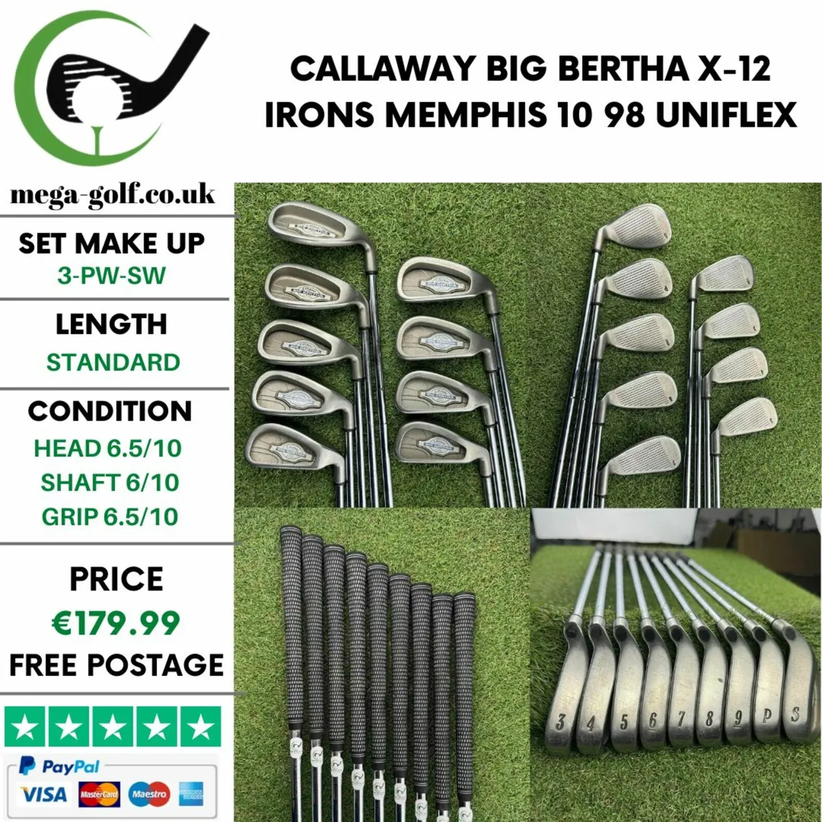 Callaway Big Bertha X-12 Irons / 3-Pw-Sw / Uniflex - Image 1
