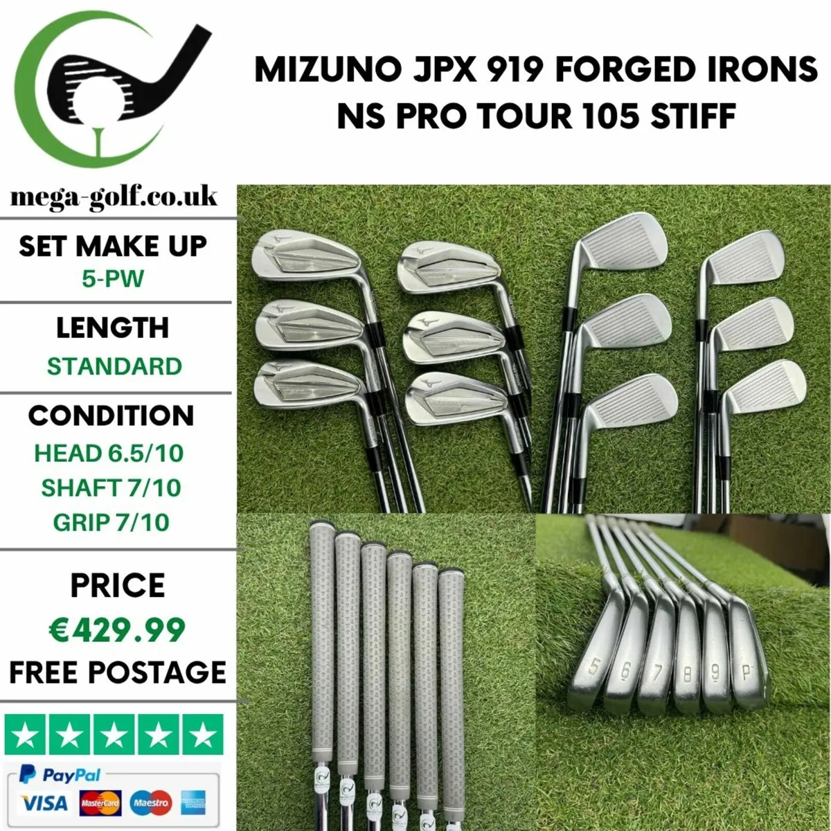 Mizuno Jpx 919 Forged Irons / 5-Pw / Stiff - Image 1