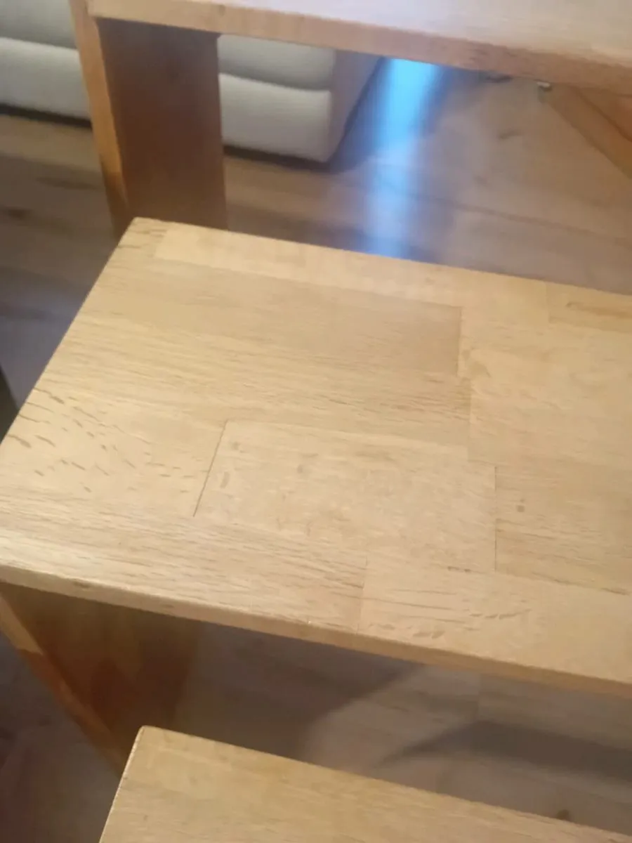 Nest of tables solid wood/oak - Image 4