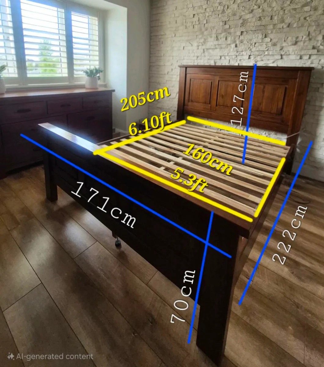 King size 6ft Bed frame Ez Living - Image 3