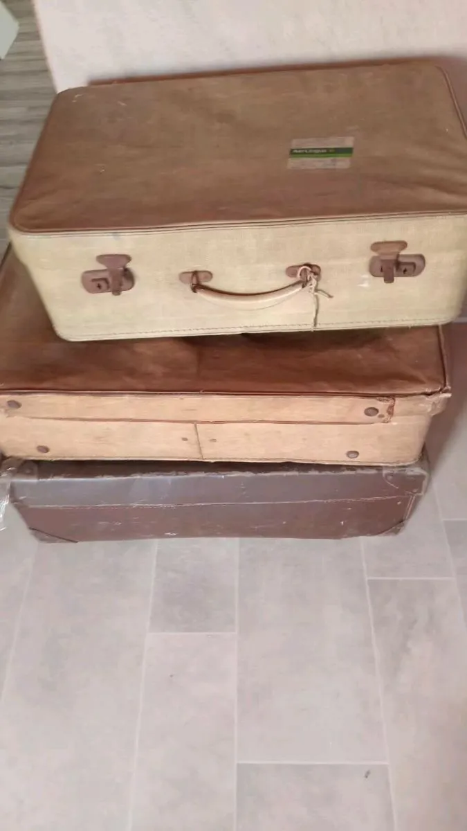 3 vinyl suitcases - Image 1