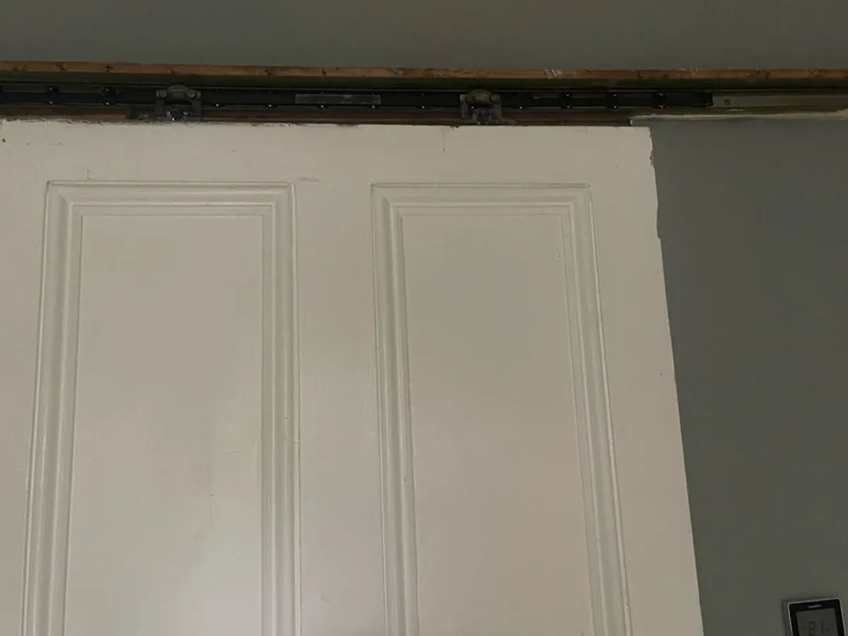 Antique Victorian Pocket Doors (with sliding rack) - Image 2