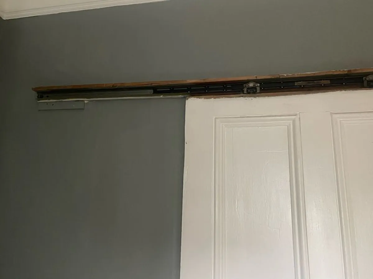 Antique Victorian Pocket Doors (with sliding rack) - Image 3