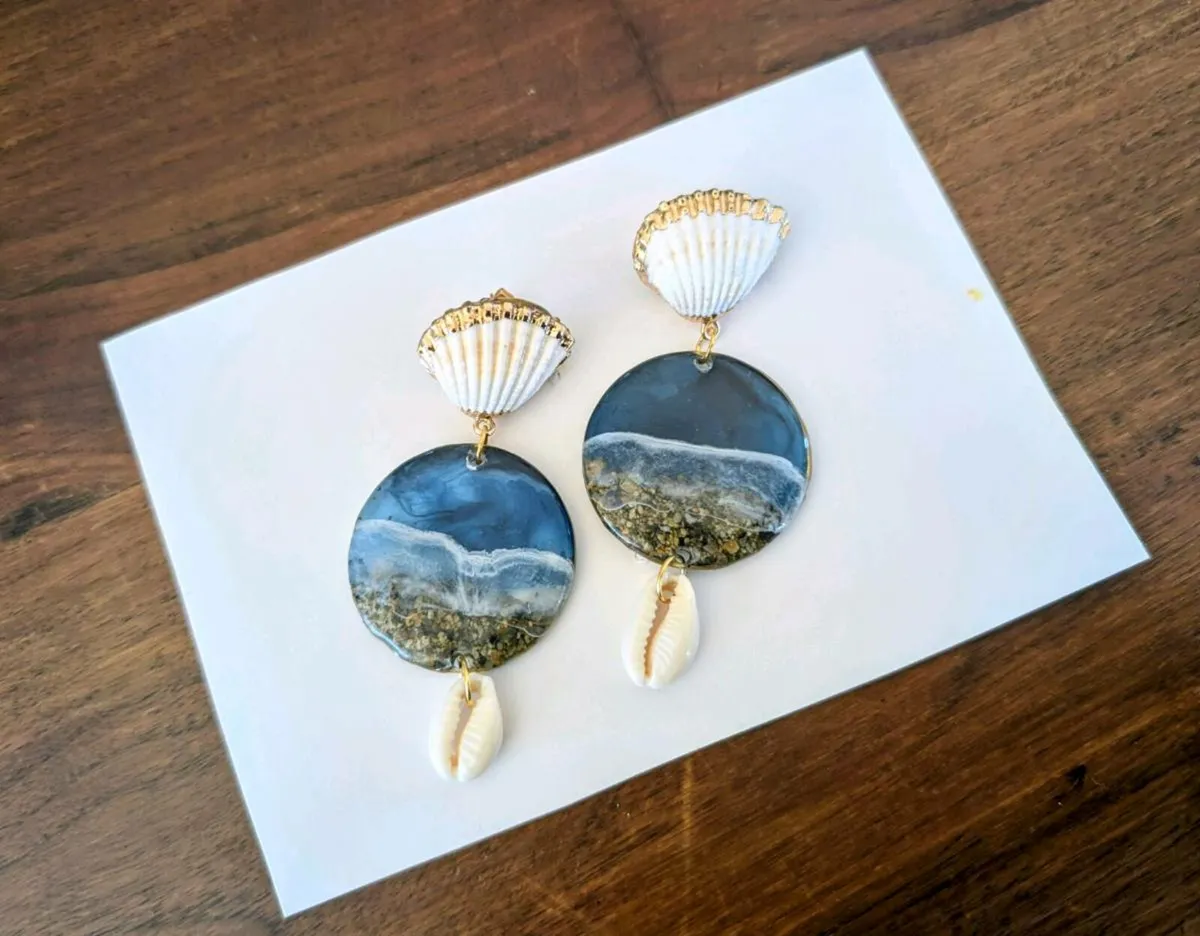 Handmade ocean earrings arrings - Image 2