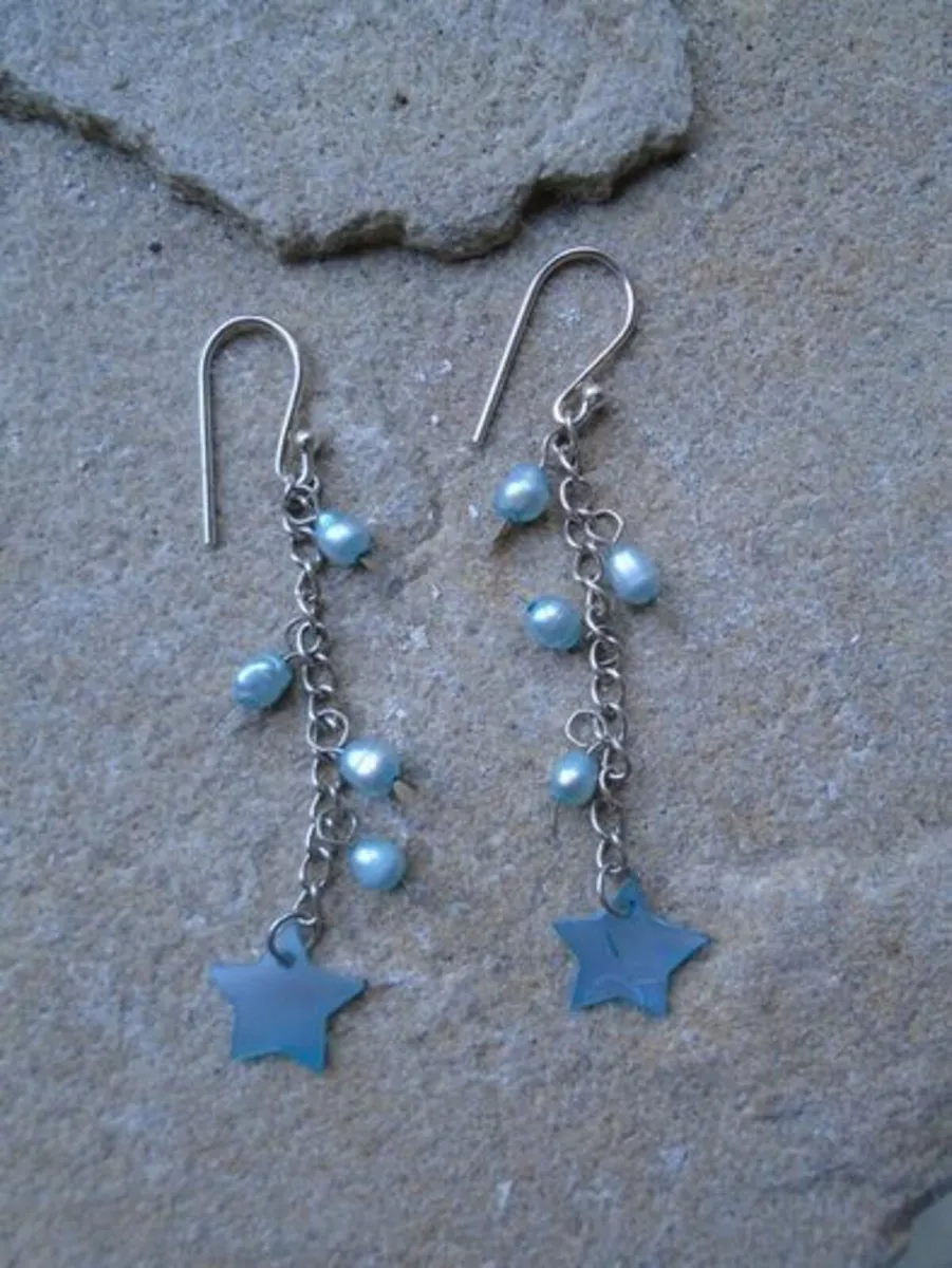 Pearl/silver earrings, Jewellery, Drop earrings - Image 1