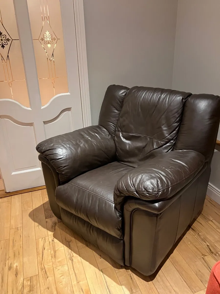 Leather recliner armchair - Image 1