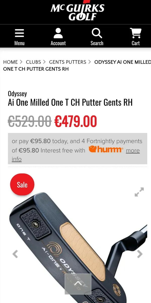 Odyssey Ai One CH Milled Putter. Immaculate. - Image 2