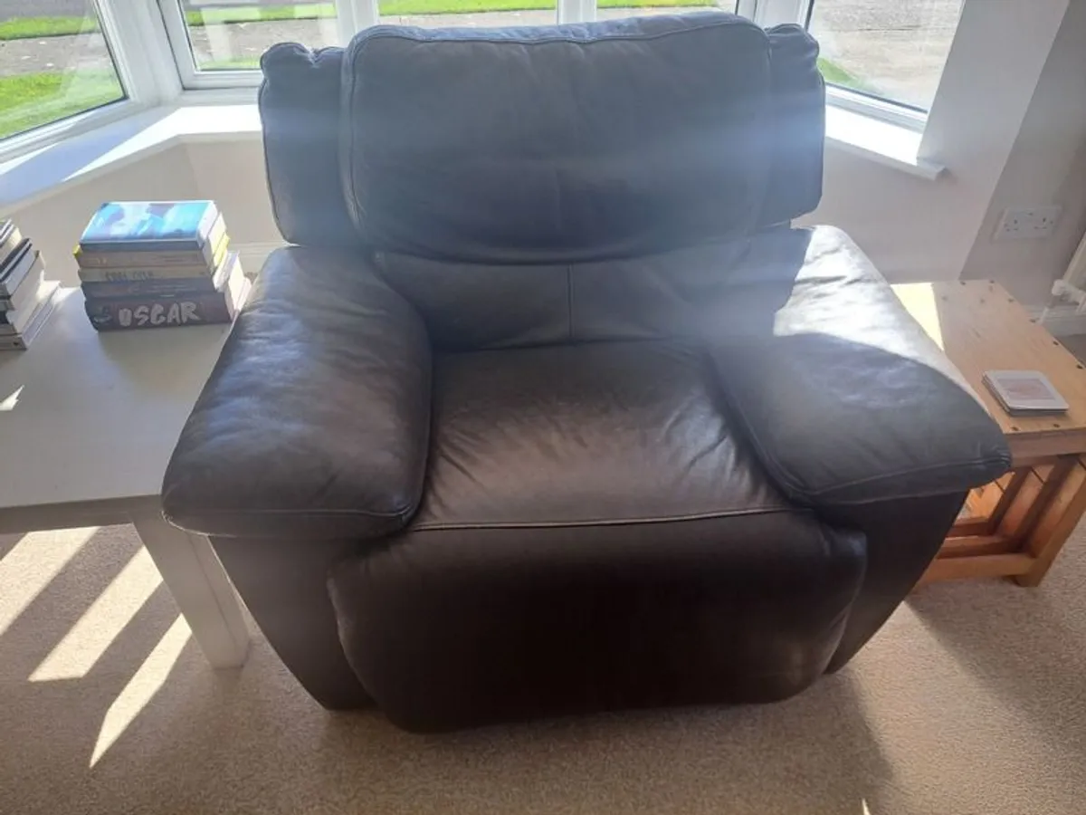 3 piece brown sofa couch leather suite - Image 3
