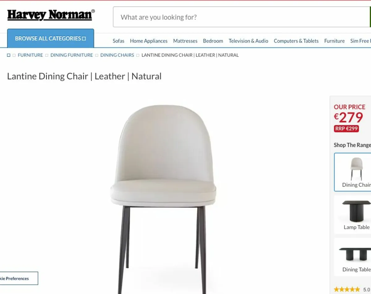 4 New Dining Chairs - Cream Leather - Image 4