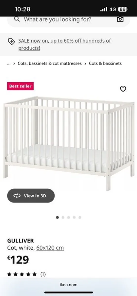 Ikea cot (Gulliver) - Image 1