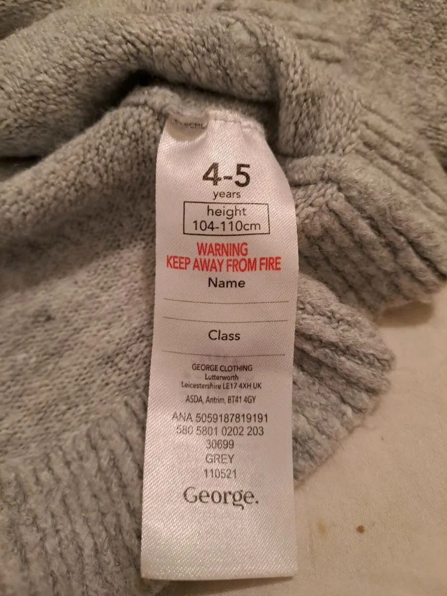 Grey jumper George 4 - 5 y - Image 3