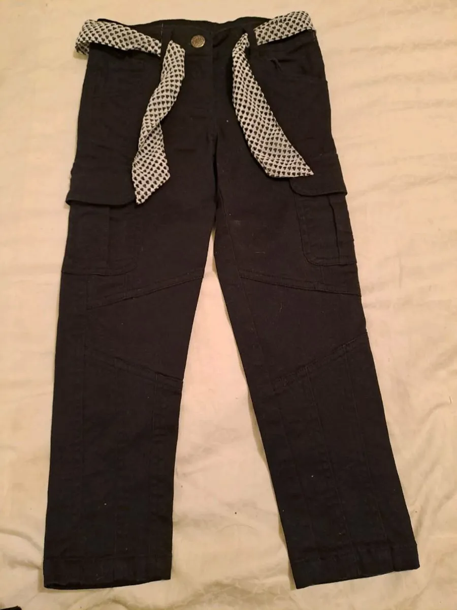 Black jeans with belt Girl2Girl 4 - 5 y - Image 1