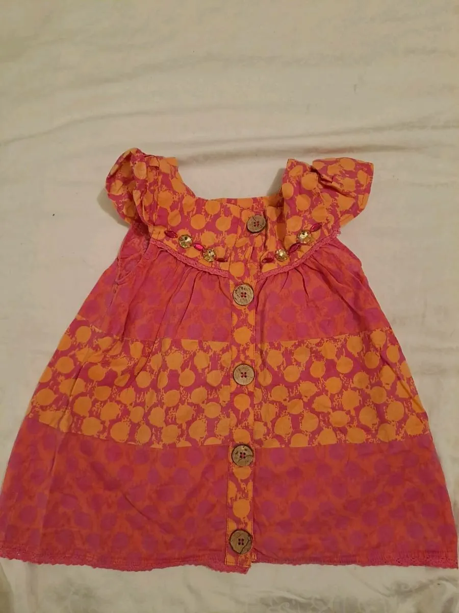 Dunnes pink orange dress Dunnes 4 y - Image 1