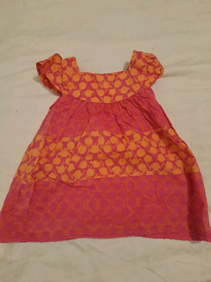 Dunnes pink orange dress Dunnes 4 y - Image 2