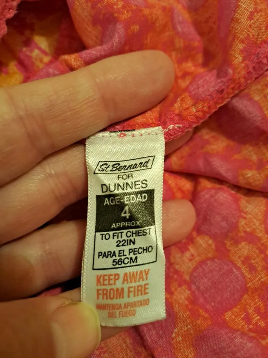 Dunnes pink orange dress Dunnes 4 y - Image 3