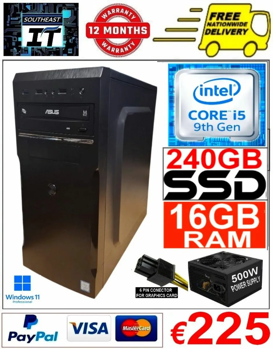 ASUS i5 9th Gen PC 16GB RAM 240GB SSD  win 11 - Image 1