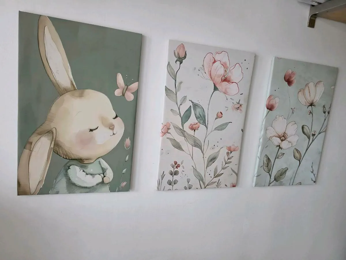 Kids 3 canvas room decor 35x55cm each - Image 1