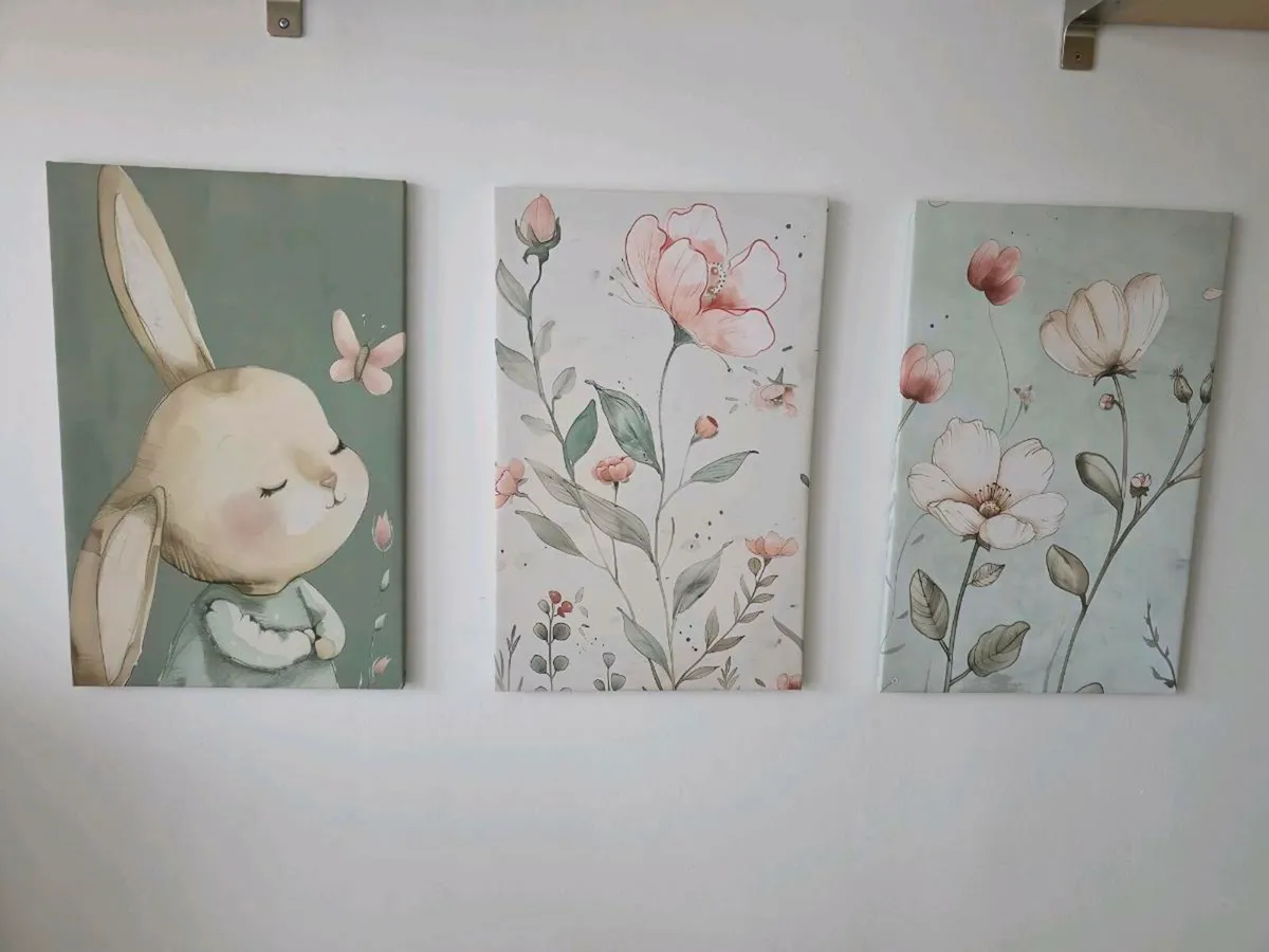 Kids 3 canvas room decor 35x55cm each - Image 2