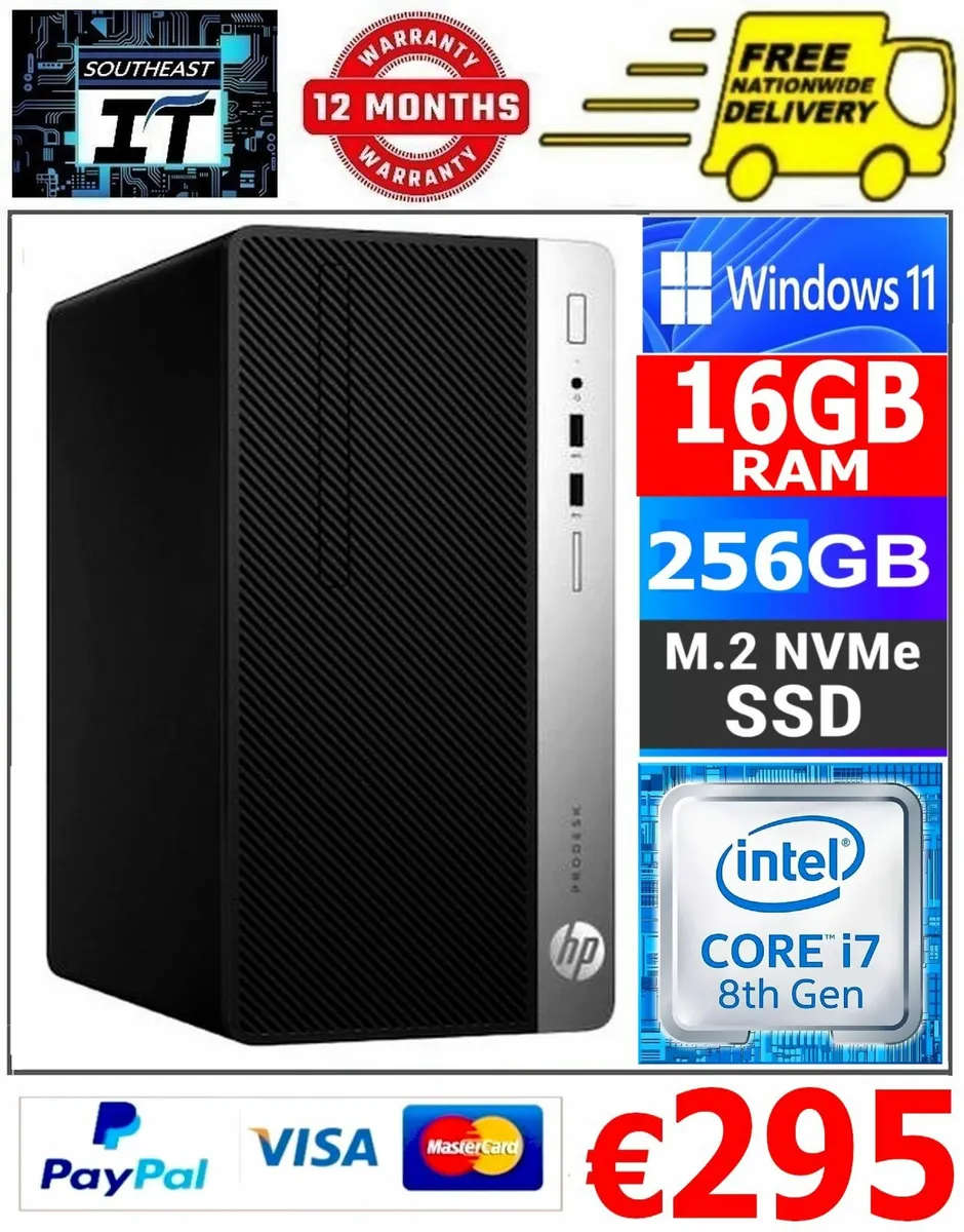 Hp Prodesk i7 pc 16gb ram 256gb nvme win 11 - Image 1
