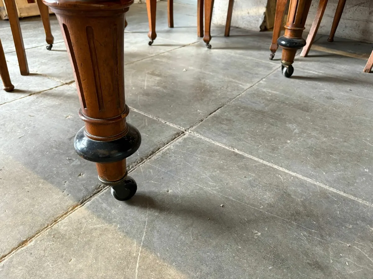 Antique Extending Dining Table with 10 chair set - Image 4