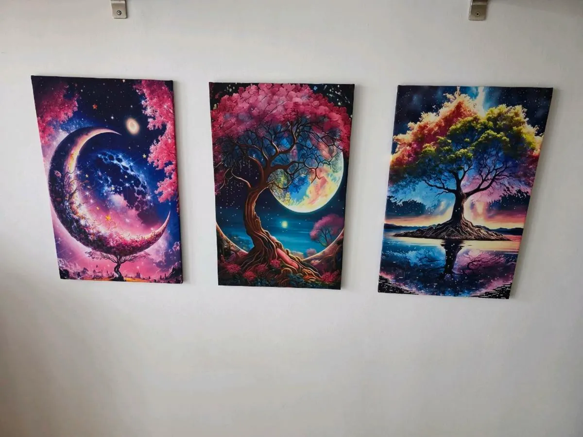 3 canvas 35cmx55cm each - Image 1