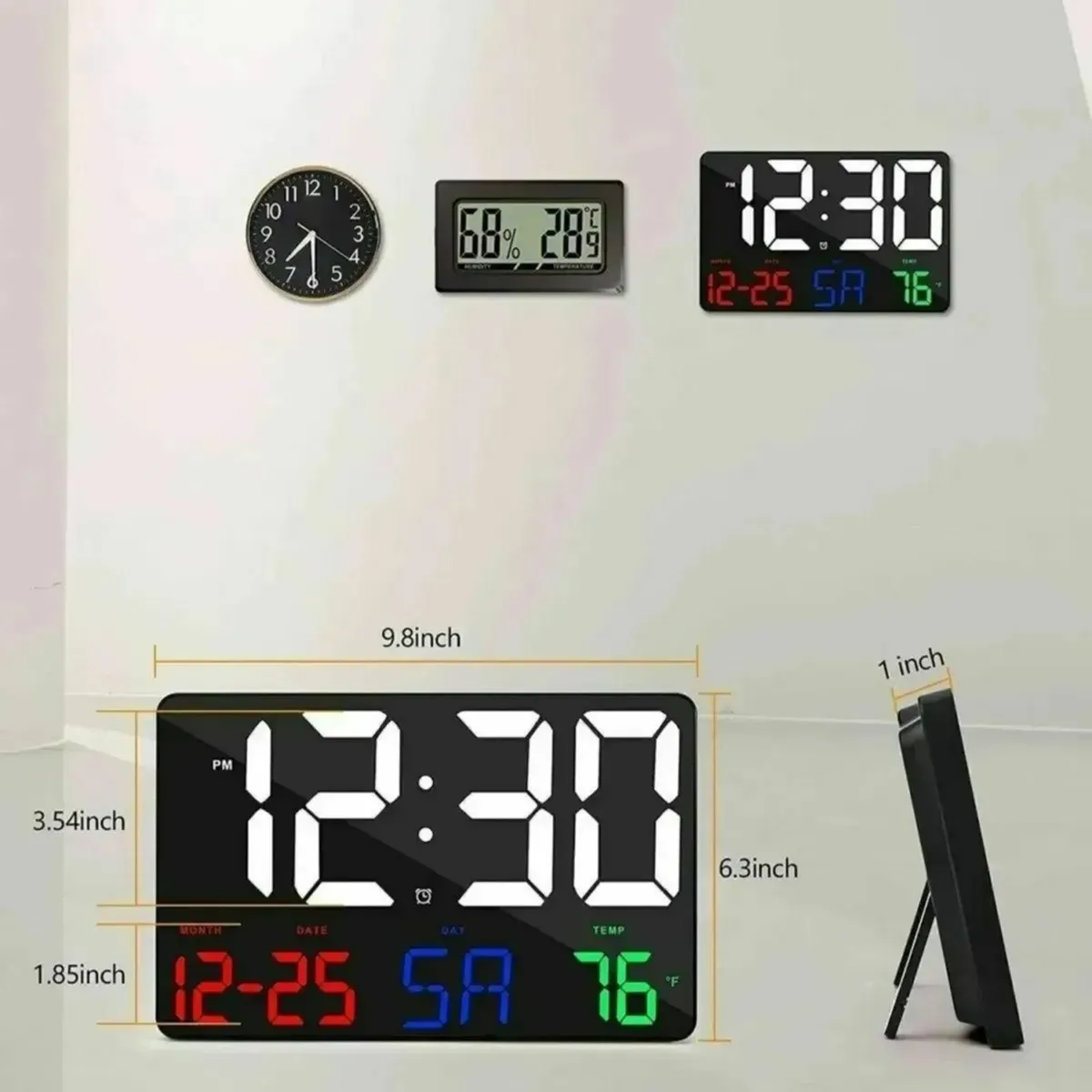 Digital LED Clock with Calendar and Alarm 11.5 - Image 3