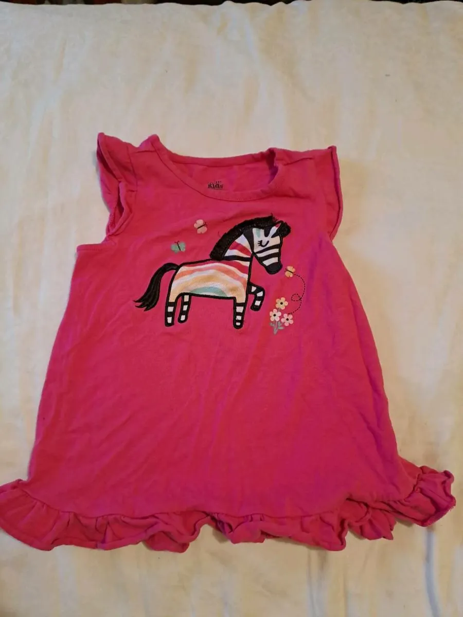Pink Zebra dress 3 y - Image 1