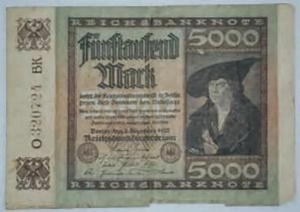 1922 German banknote 5000 Marks