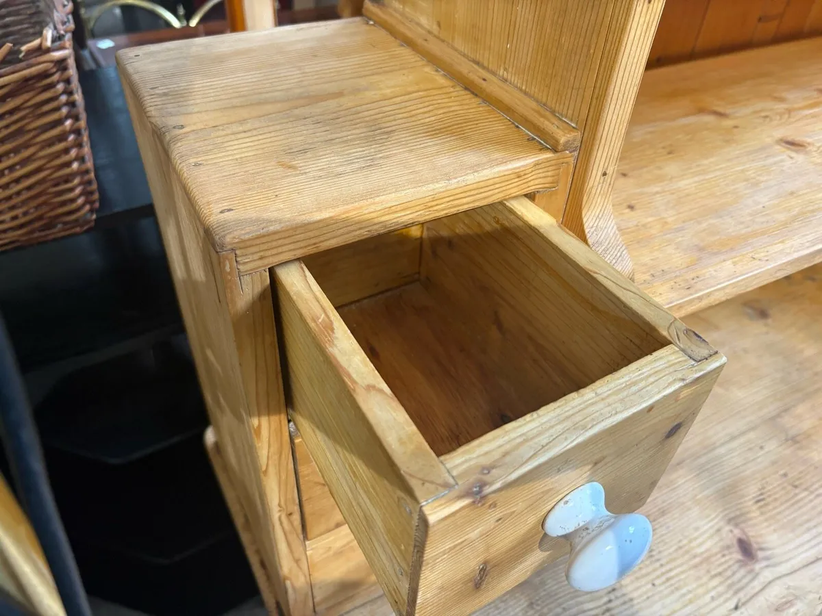 Tall Antique pitch pine dresser - Image 2