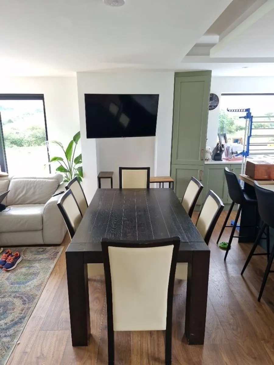 Oak Dining Table & Chairs - Image 1