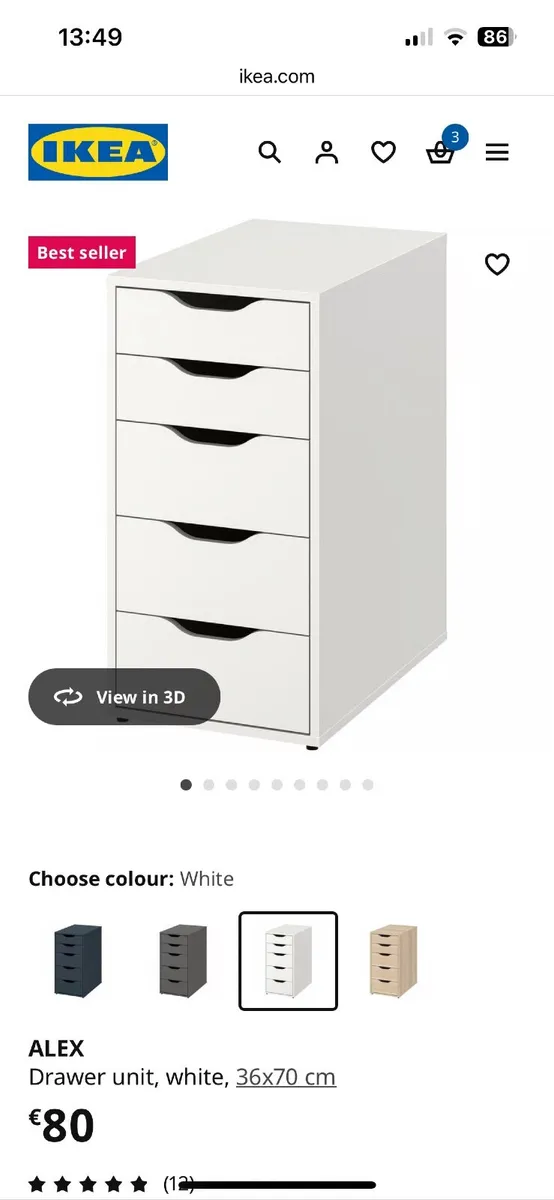 Desk, chair and office drawers - Image 2