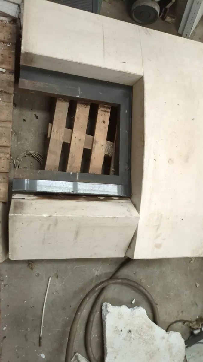 Modern Limestone Fireplace Surround - Image 1