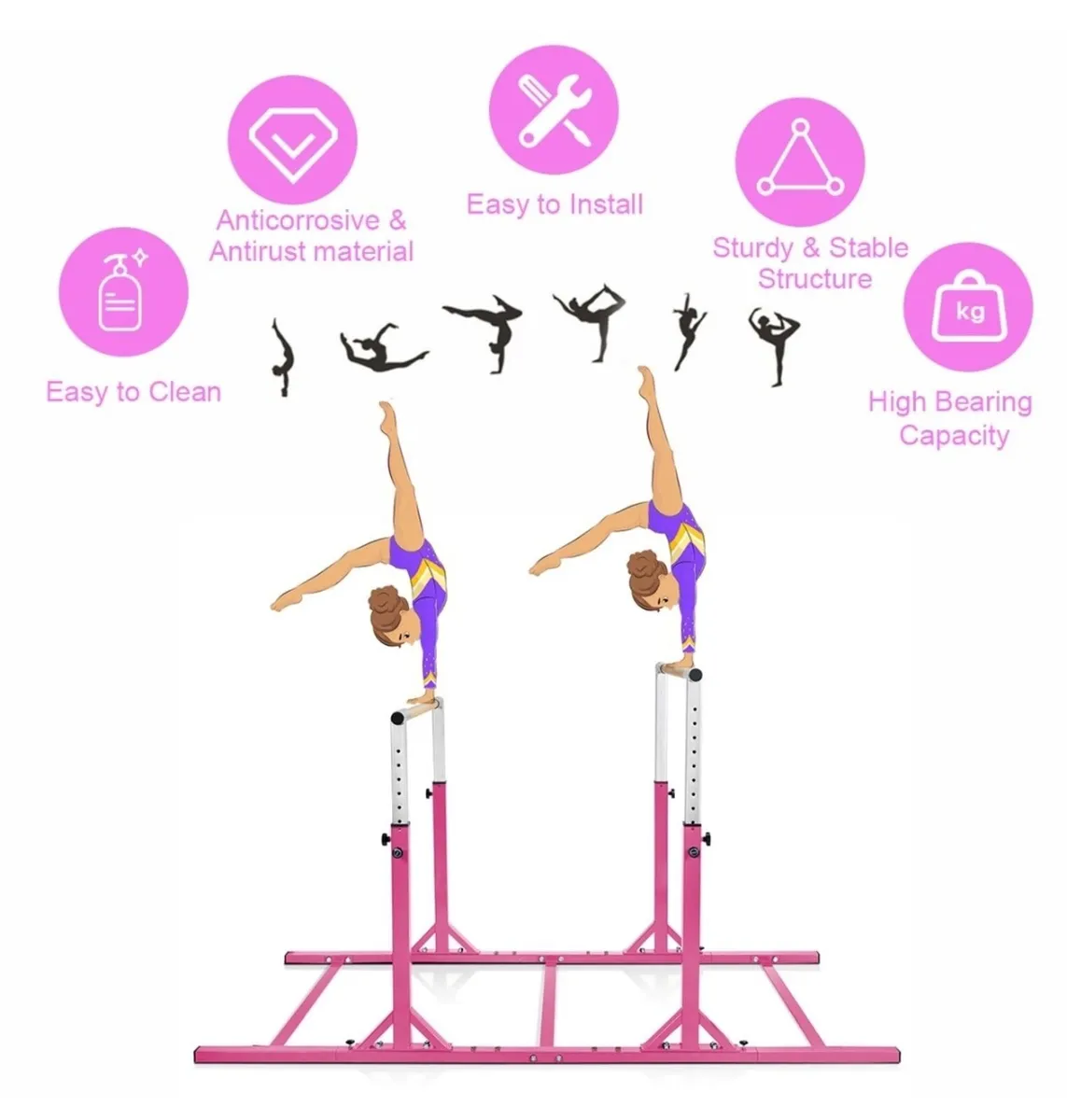 Gymnastics bars Double set heavy duty - Image 3