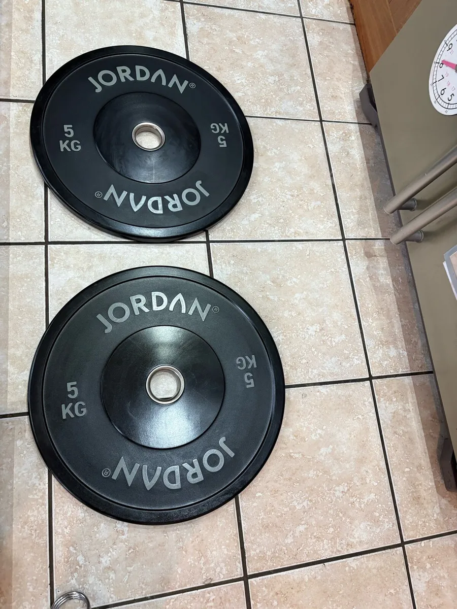 JORDAN HG OLYMPIC BUMPER PLATES + 7 FOOT BAR! - Image 4